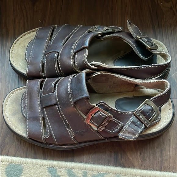Dr. Martens Fisherman Men’s Brown Leather Sandals with Buckle Size 10 - Picture 2 of 9